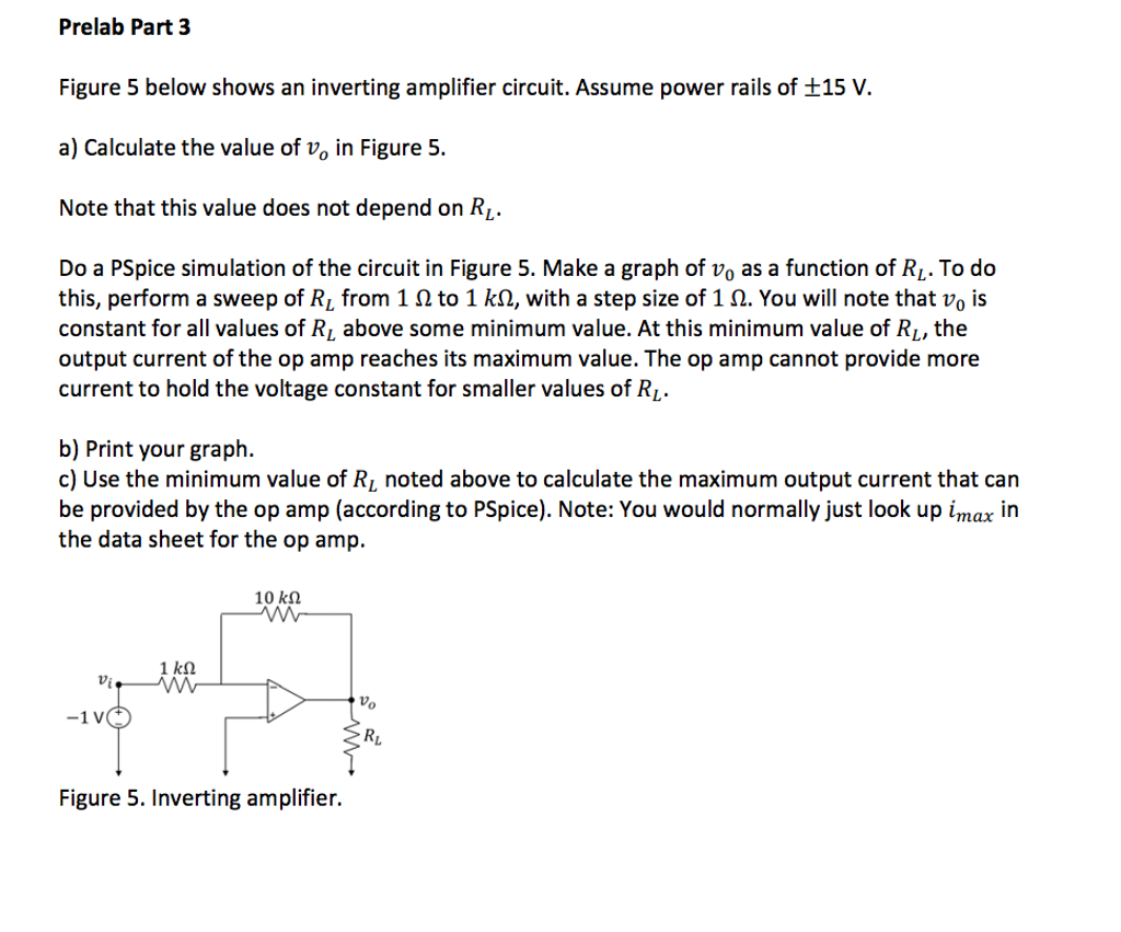 Solved Figure 5 below shows an inverting amplifier circuit. | Chegg.com
