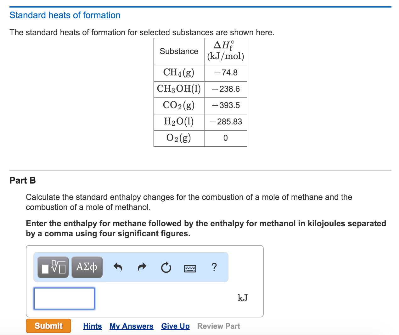 solved-the-standard-heats-of-formation-for-selected-chegg