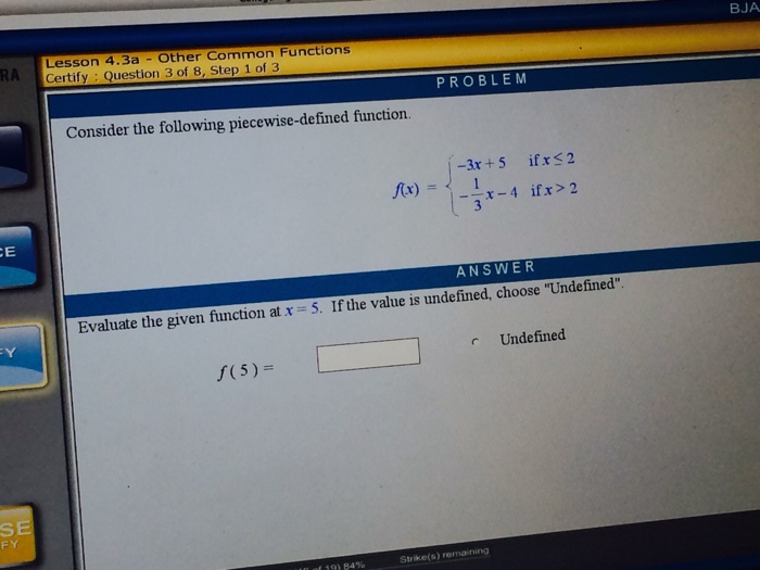 Solved Consider the following piecewise defined function. | Chegg.com