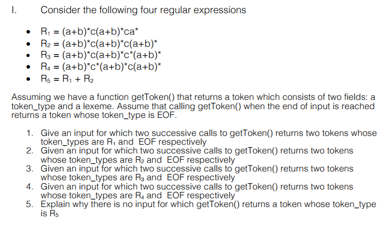 Solved Consider The Following Four Regular Expressions R_1 | Chegg.com