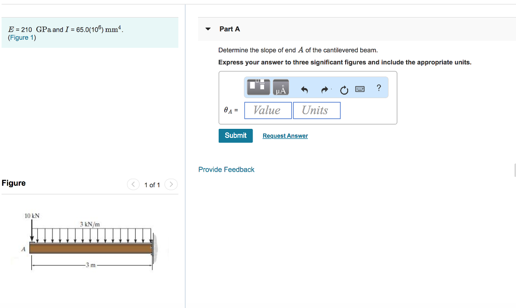 Solved E 210 GPa and I 65.0(106) mm (Figure 1) Part A | Chegg.com