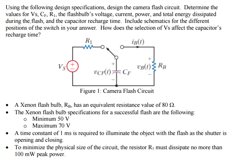 Solved Using the following design specifications, design the | Chegg.com