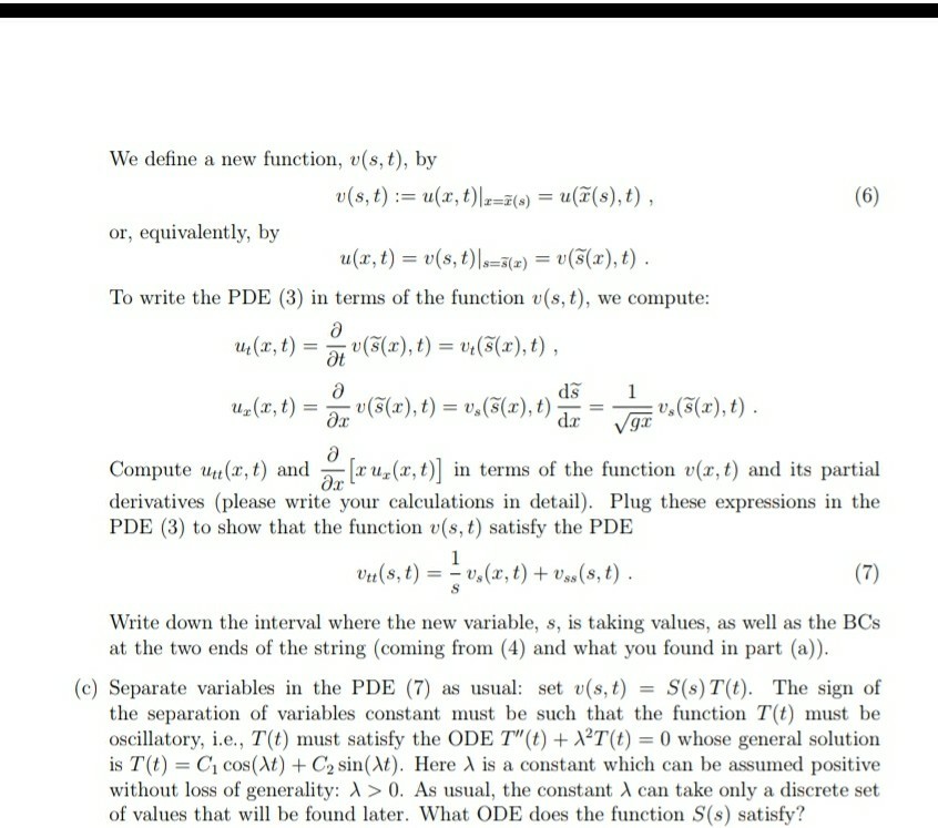 Problem 4. Waves in a vertically hanging string In | Chegg.com