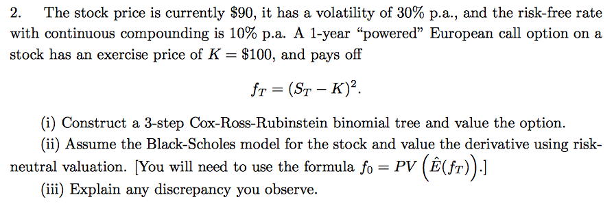 Stock options risk free rate