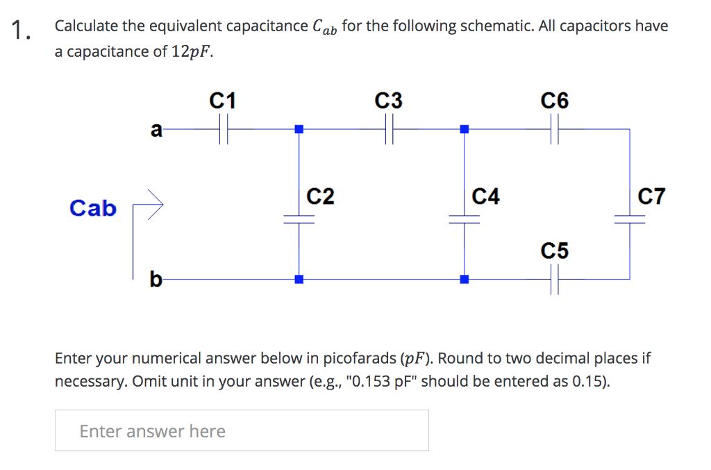 Solved Calculate the equivalent capacitance C_ab for the