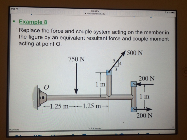 Solved Replace The Force And Couple System Acting On The | Chegg.com