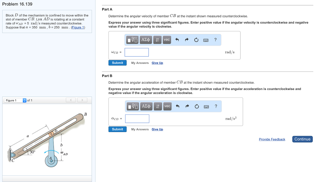 Solved Problem 16.139 Part A Block D of the mechanism is | Chegg.com