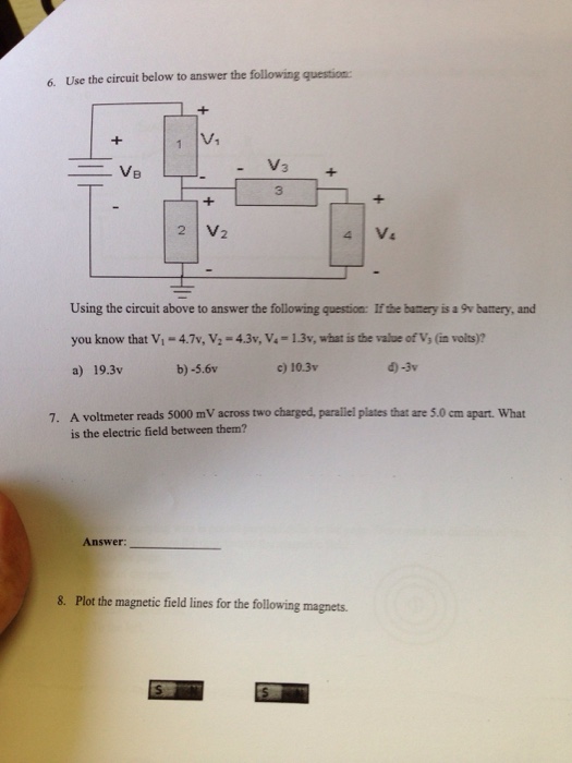 Solved Use the circuit below to answer the following | Chegg.com