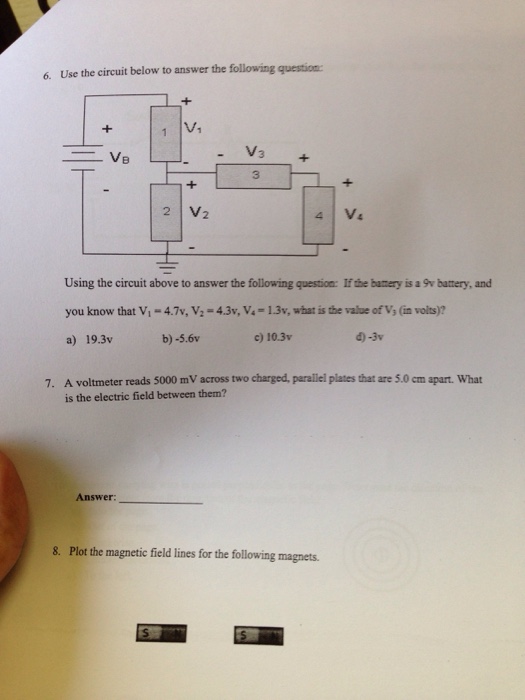 Solved Use The Circuit Below To Answer The Following | Chegg.com