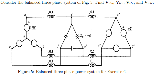 Solved Consider the balanced three-phase system of Fig. 5. | Chegg.com