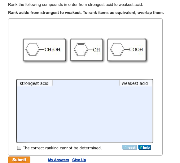 solved-rank-the-following-compounds-in-order-from-strongest-chegg