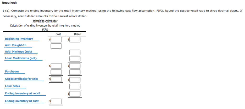 Retail Inventory Method The following information | Chegg.com