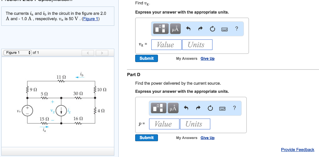 Solved The currents ia and ib in the circuit in the figure | Chegg.com