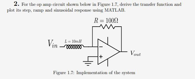 Solved 2. For the op amp circuit shown below in Figure 1.7, | Chegg.com