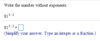 81 to the power of 3 2 as a fraction