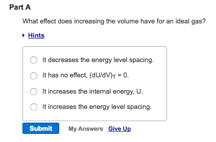 Solved Part A What effect does increasing the volume have | Chegg.com