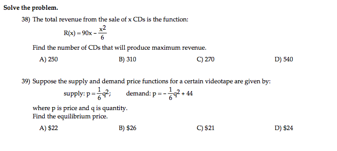 how-to-find-maximum-revenue-with-demand-function