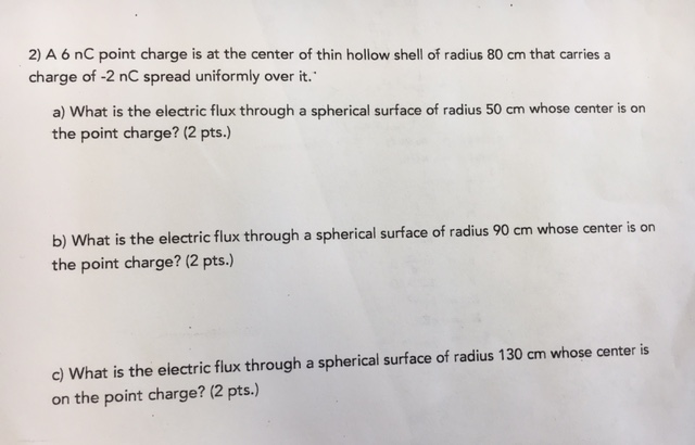 Solved A 6 nC point charge is at the center of thin hollow | Chegg.com