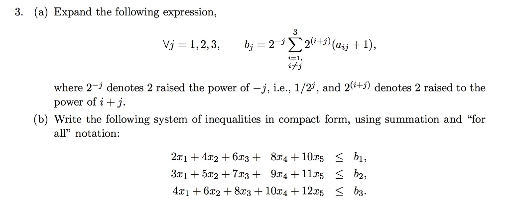 Solved Expand the following expression, Forall_j = 1, 2, 3, | Chegg.com