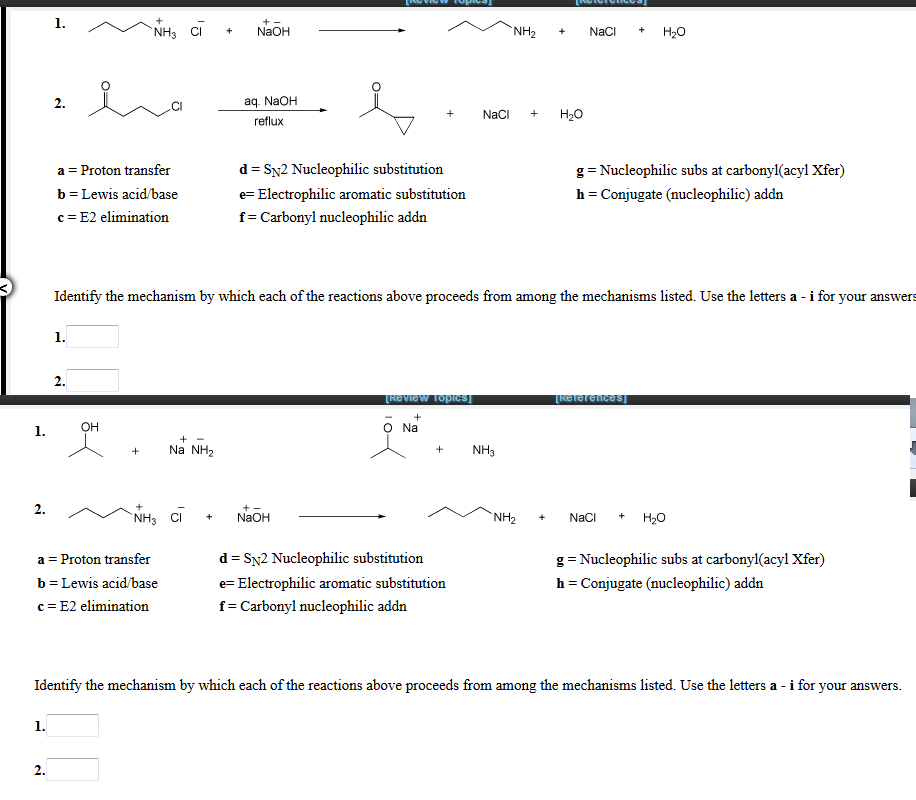 Solved Identify the mechanism by which each of the reactions | Chegg.com
