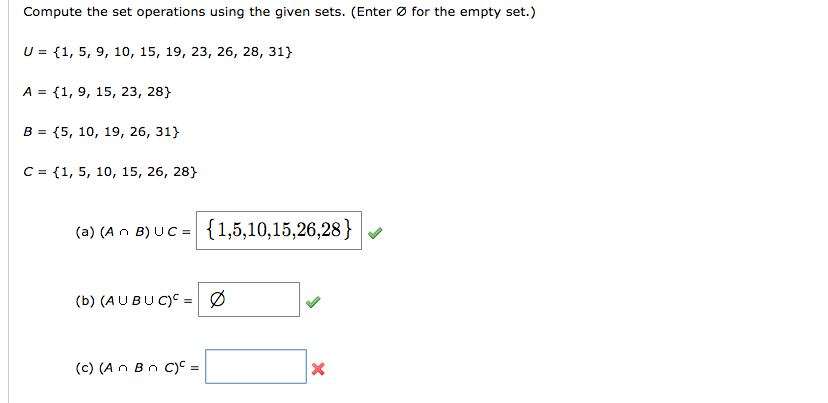 Solved Compute The Set Operations Using The Given Sets. | Chegg.com