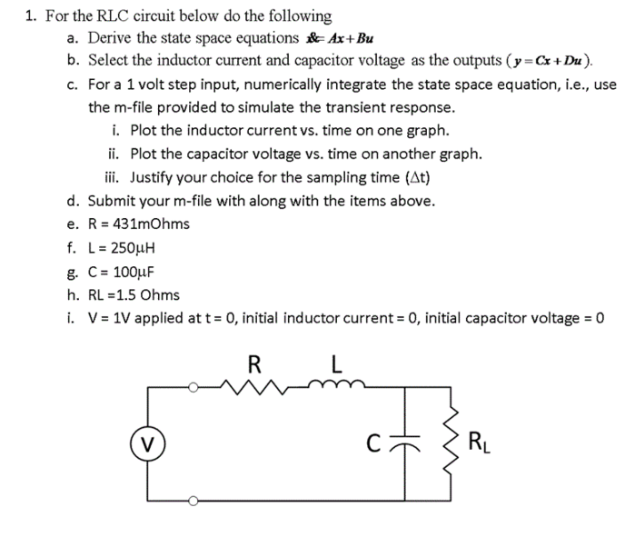 Solved For The RLC Circuit Below Do The Following Derive The | Chegg.com