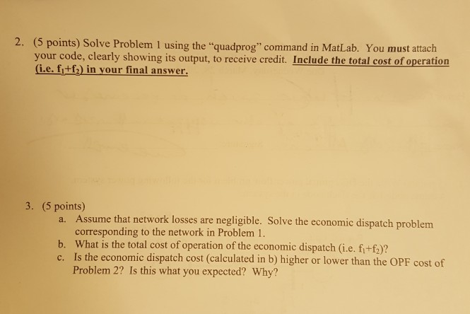 Solved 1. (5 points) Write the DC optimal power flow problem | Chegg.com
