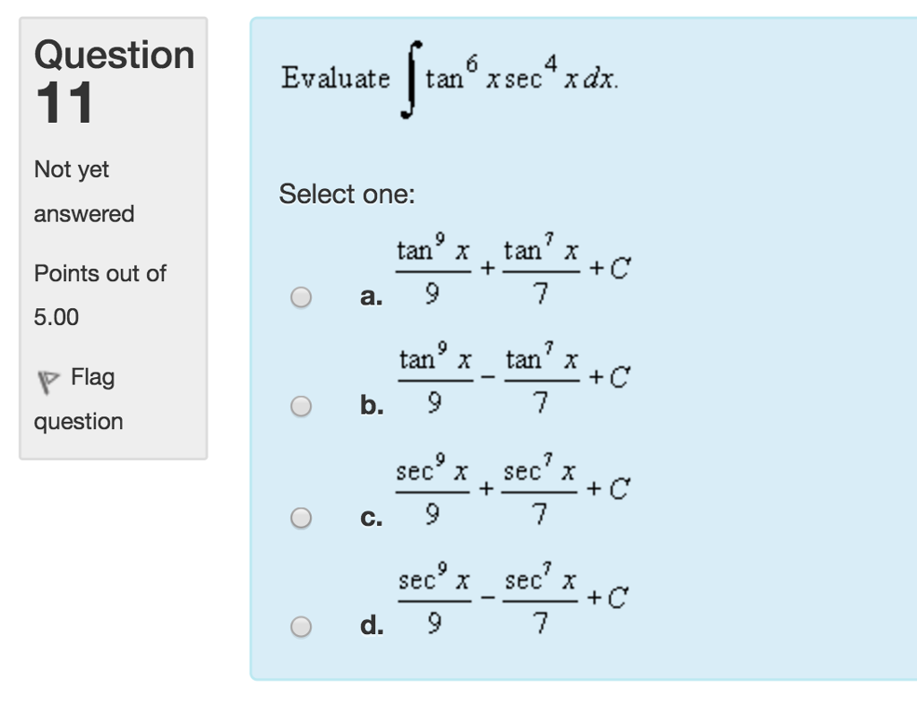 solved-evaluate-integral-tan-6-x-sec-4-x-dx-select-one-chegg