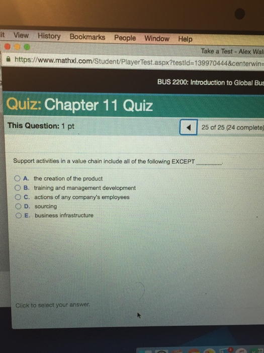 Solved Support activities in a value chain include all of