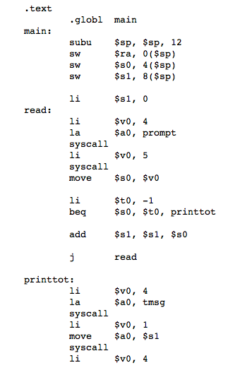 Consider the following MIPS Assembly Language Code | Chegg.com