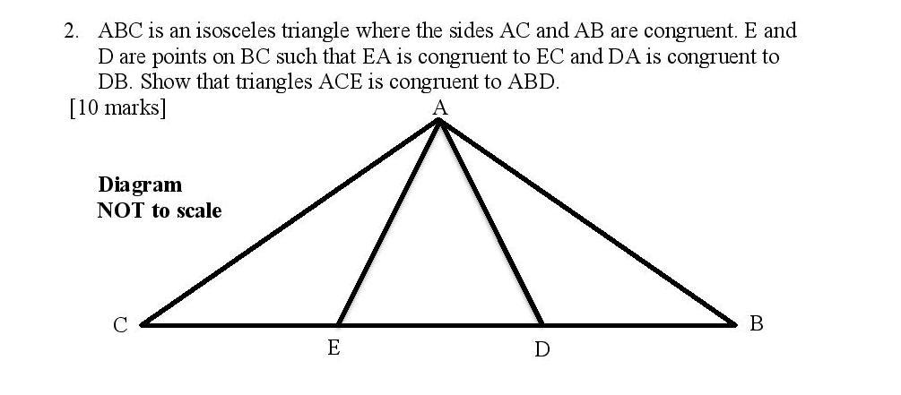 Solved 2. ABC is an isosceles triangle where the sides AC | Chegg.com