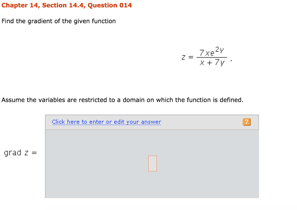 Solved Chapter 14, Section 14.4, Question 014 Find The | Chegg.com