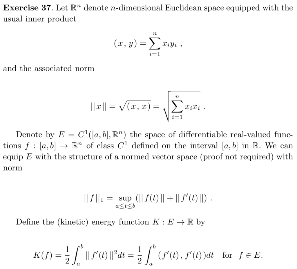 Solved exercise 37 let rn denote n dimensional euclidean chegg
