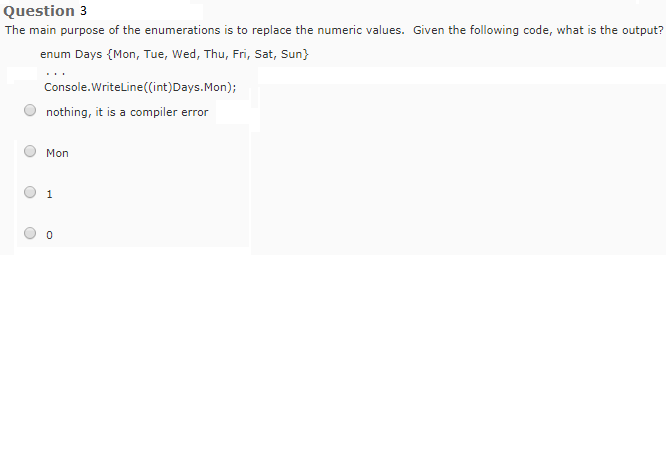 Solved The main purpose of the enumerations is to replace | Chegg.com