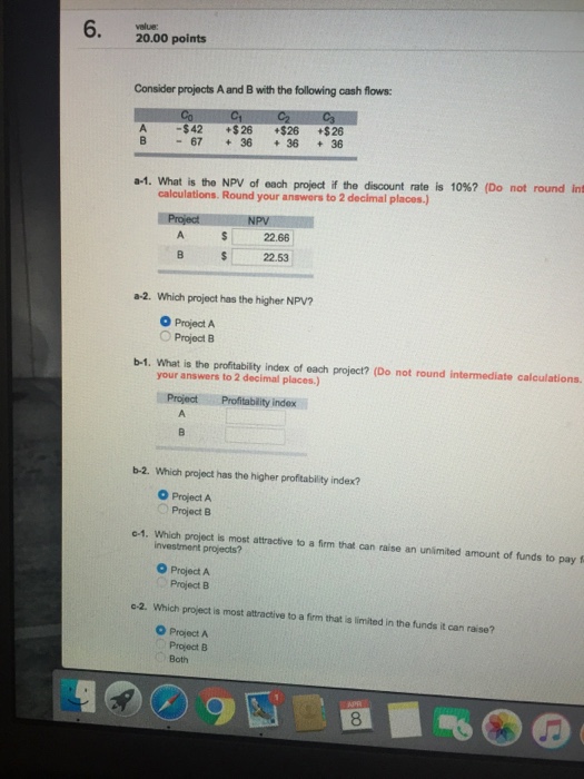 Solved Consider Projects A And B With The Following Cash | Chegg.com