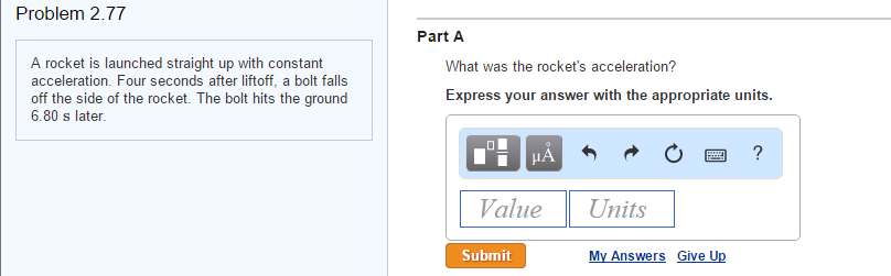 Solved A rocket is launched straight up with constant | Chegg.com