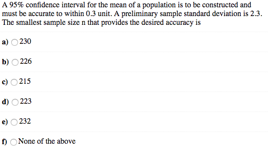 Solved A 95% confidence interval for the mean of a | Chegg.com