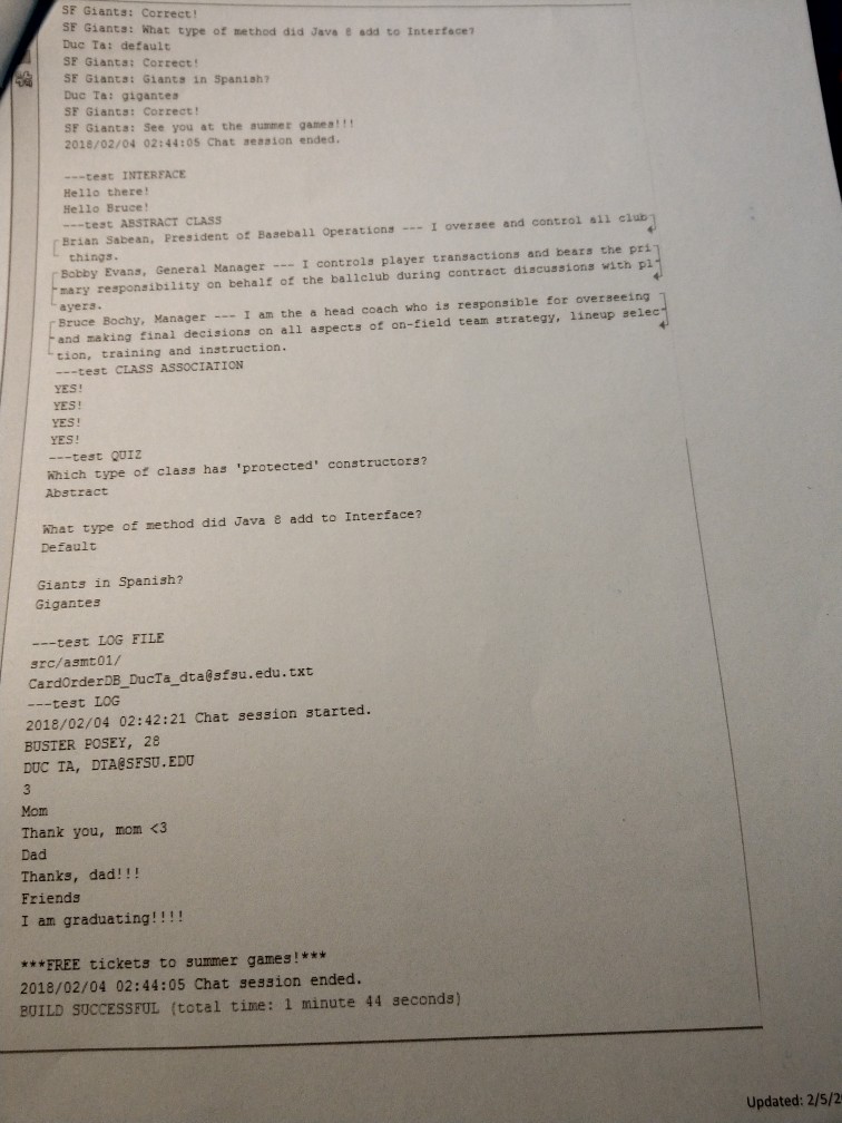 Java Problem your program must produce identical | Chegg.com