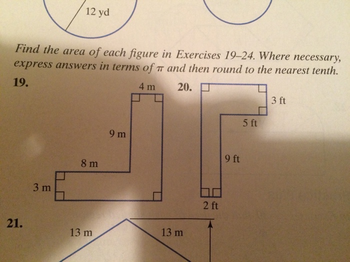 Solved Find the area of each figure in Exercises 1924.