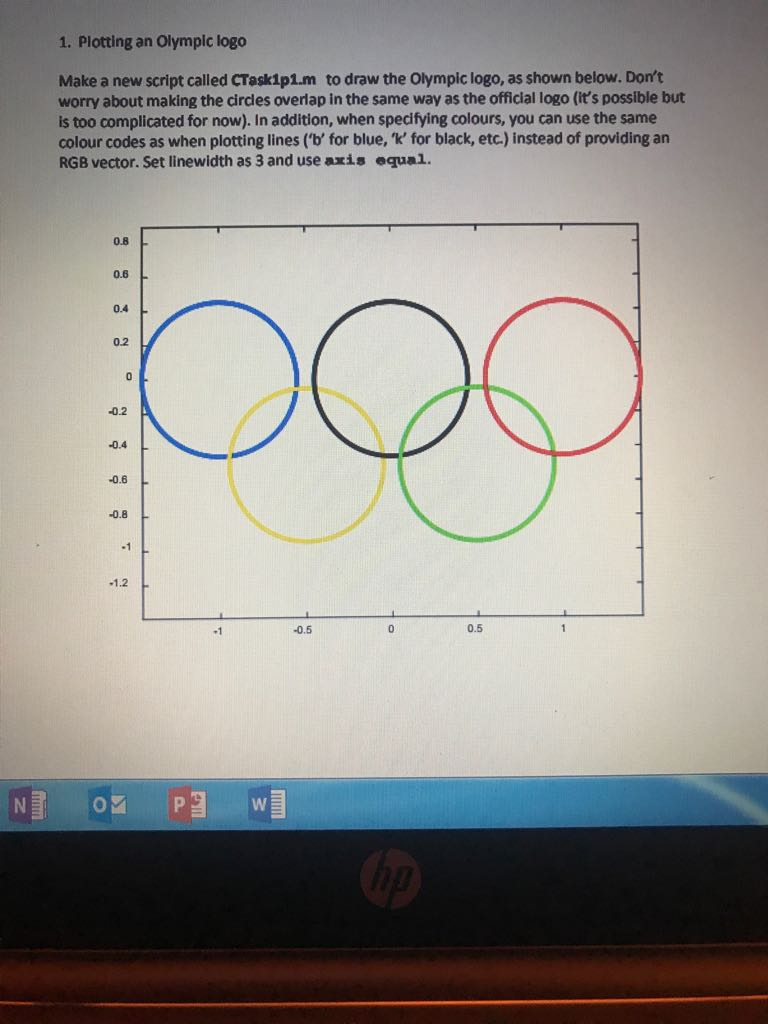 Solved 1. Plotting an Olympic logo Make a new script called | Chegg.com
