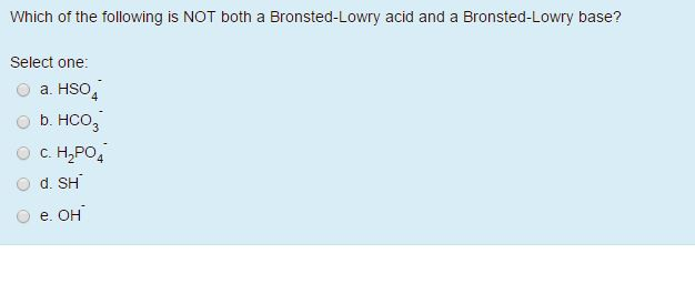 Which Of The Following Is A Bronsted Lowry Base