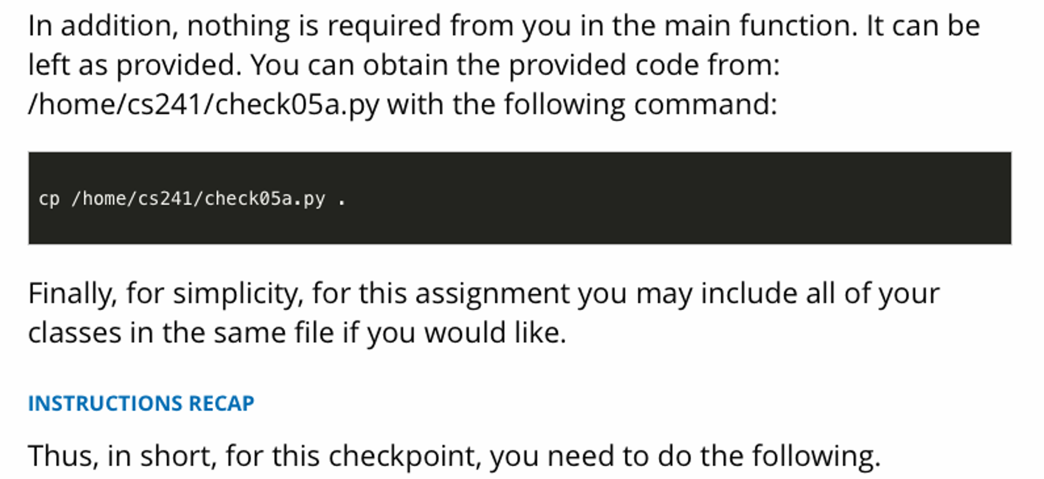 Solved 05 Prepare Checkpoint A I. Obiective This assignment | Chegg.com