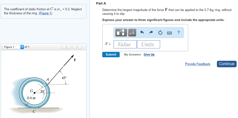 Solved The coefficient of static friction at C is mu_s = | Chegg.com