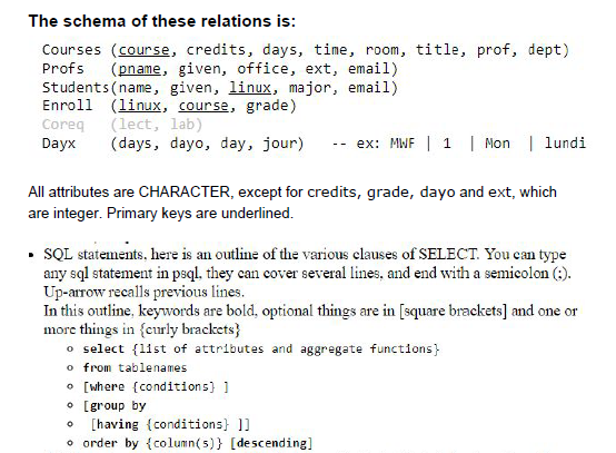 Solved the schema of these relations is courses course chegg