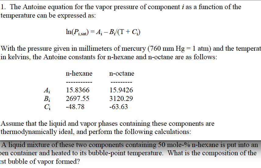 bubble point pressure calculation