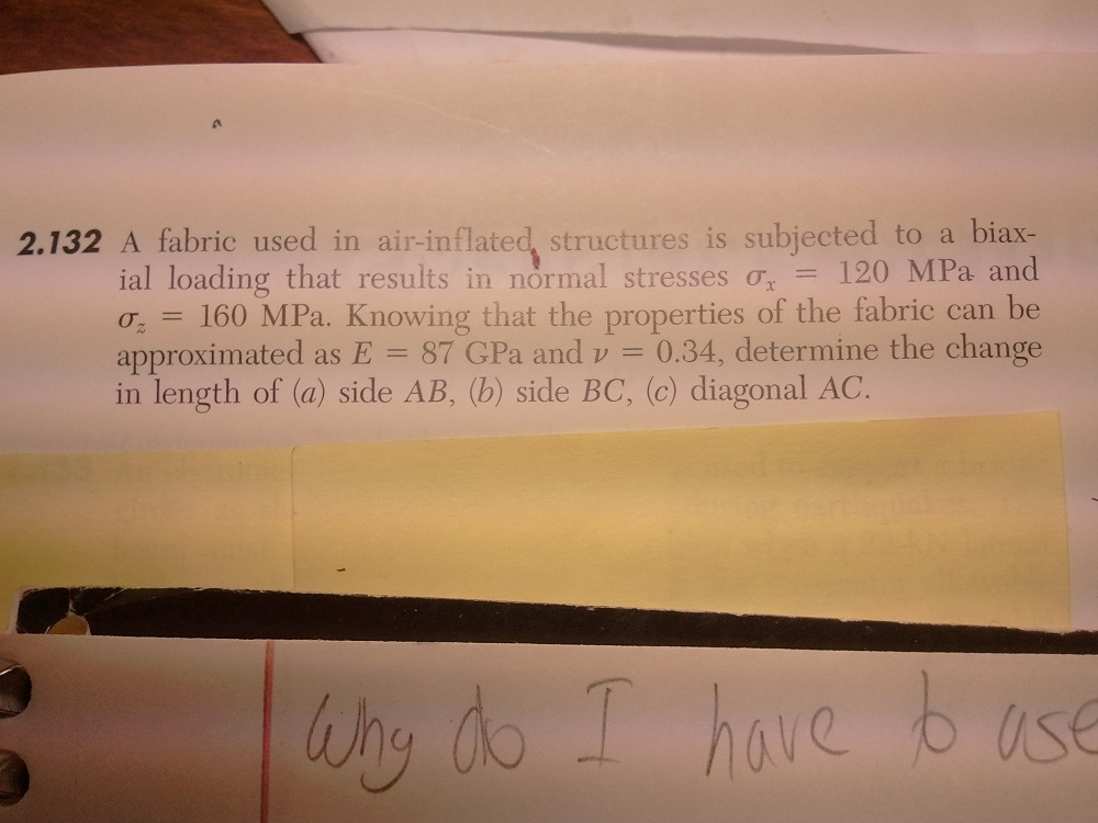 Solved A fabric used in airinflated structures is subjected