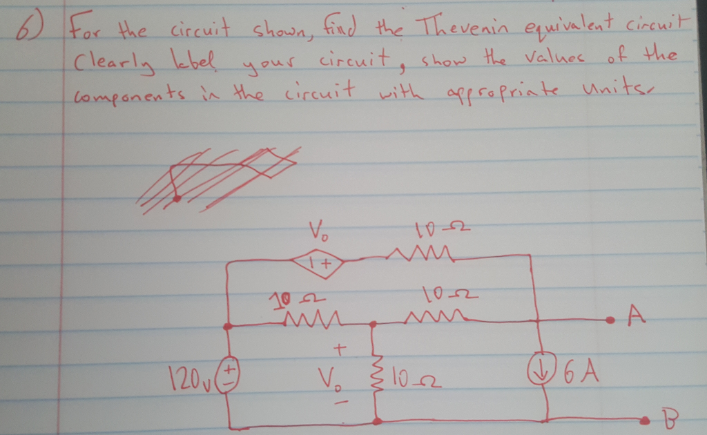 Solved For the circuit shown, find the thevenin equivalent | Chegg.com