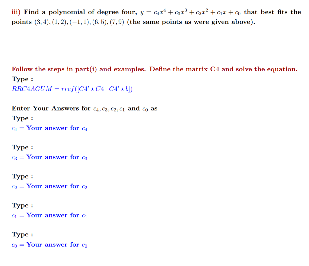 Solved 4. Consider the following set of points: (3.4), | Chegg.com