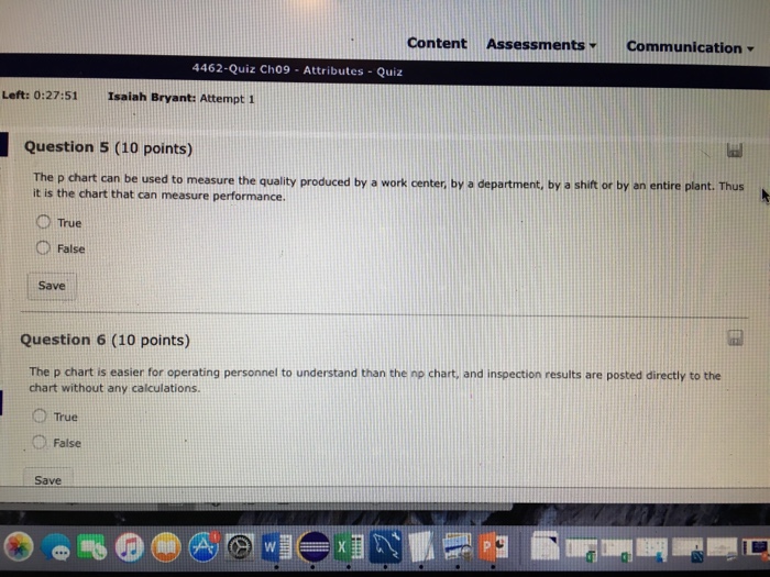 Solved The p chart can be used to measure the quality