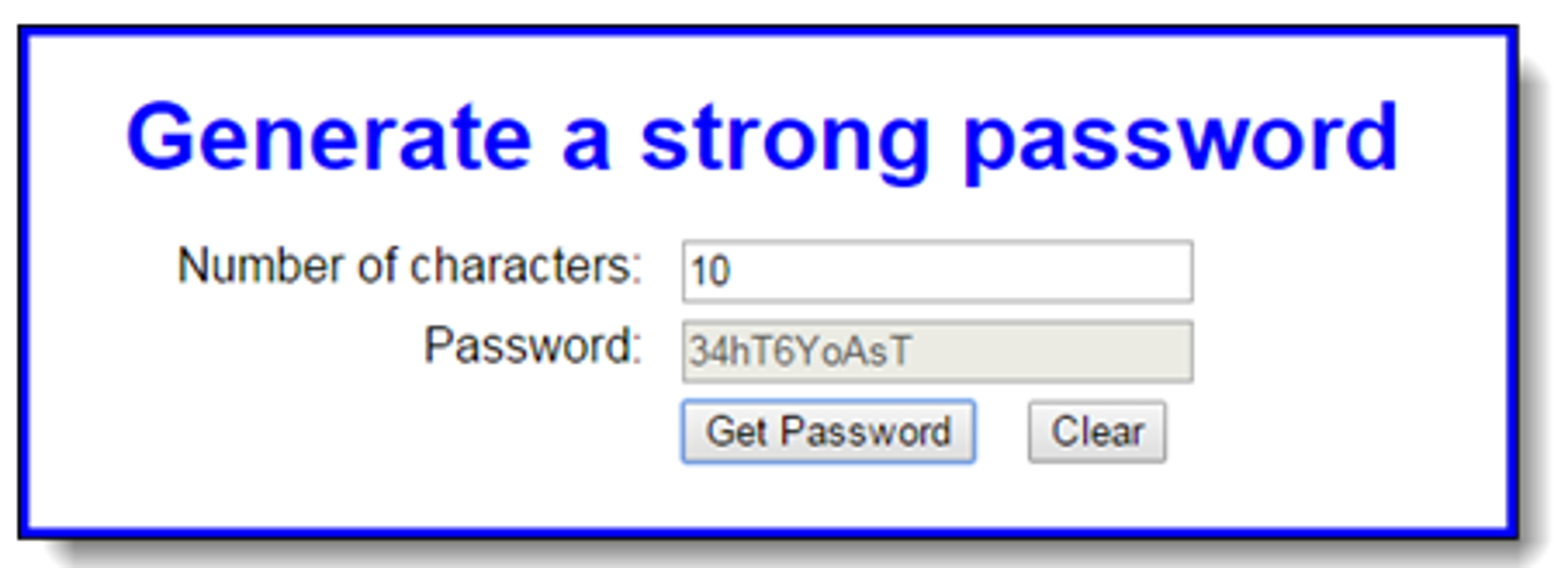 javascript password generator